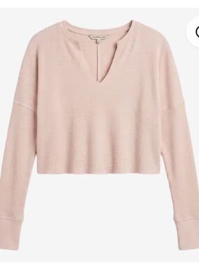 Calvin Klein Jeans Light Pink Waffle Knit V-Neck Top
